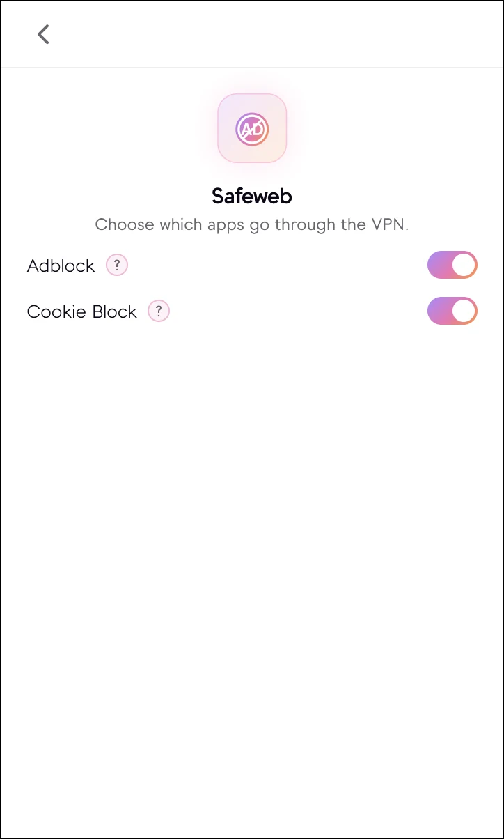 The Senton VPN Chrome extension popup showing the Safeweb control